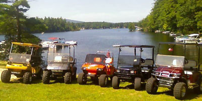 electric golf carts at sunshine acres campground in nh